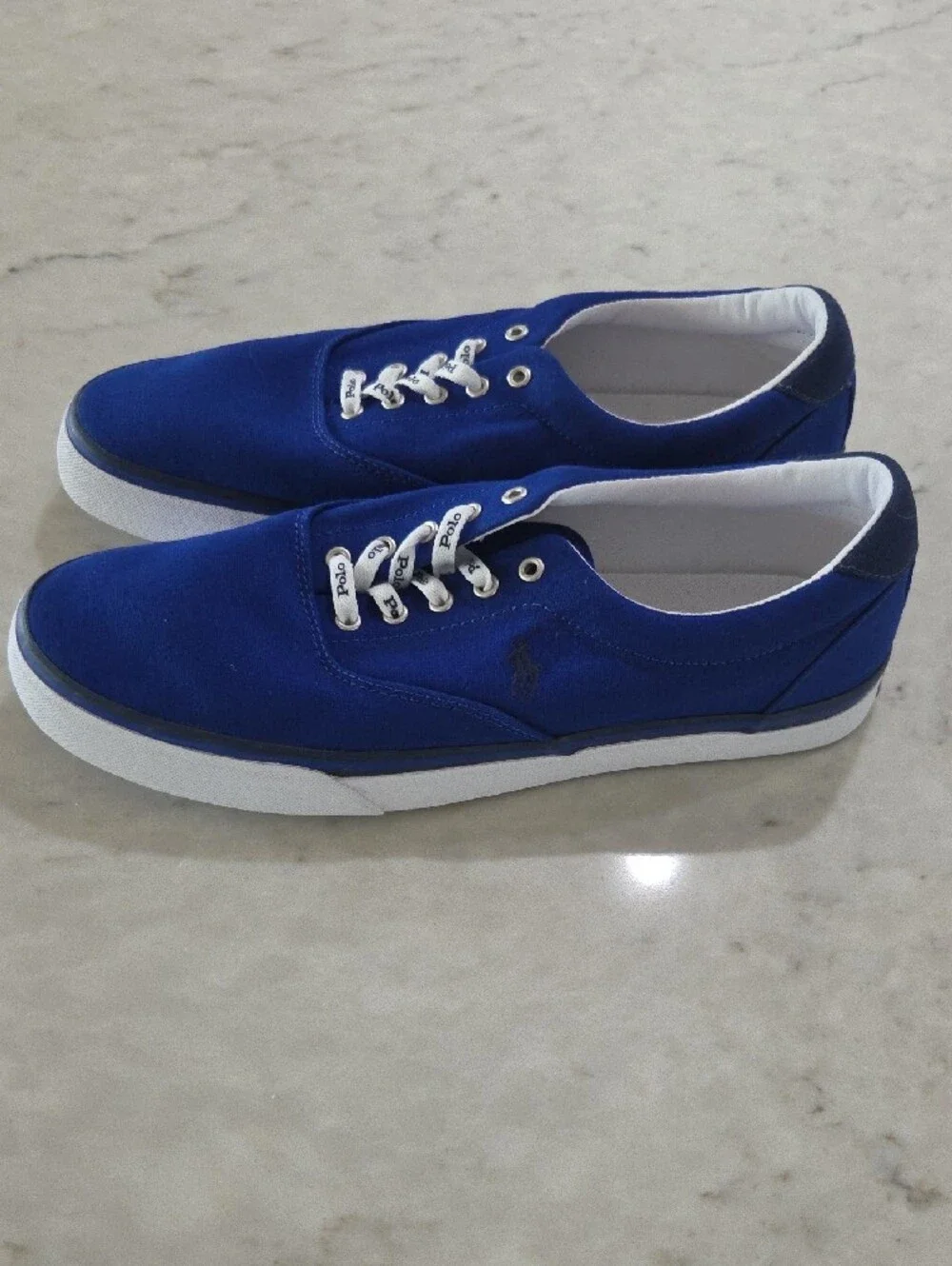 Polo by Ralph Lauren Royal Blue Canvas Low-Top Sneakers with White Trim